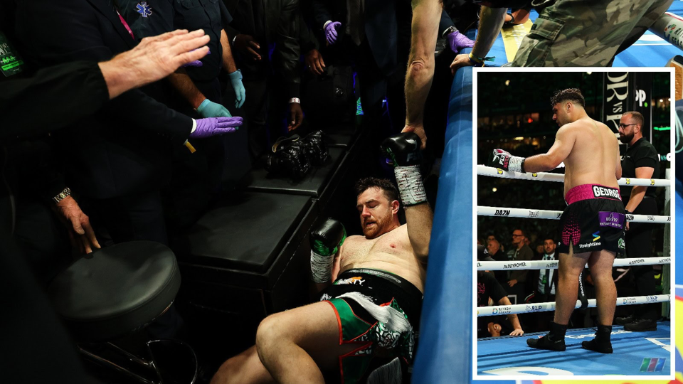 Source-supplied image for: Dave Allen Fight Ends After Thomas Carty is Punched Out of Ring